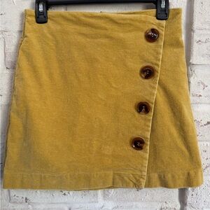 Altar'd State Yellow Corduroy Mini Skirt